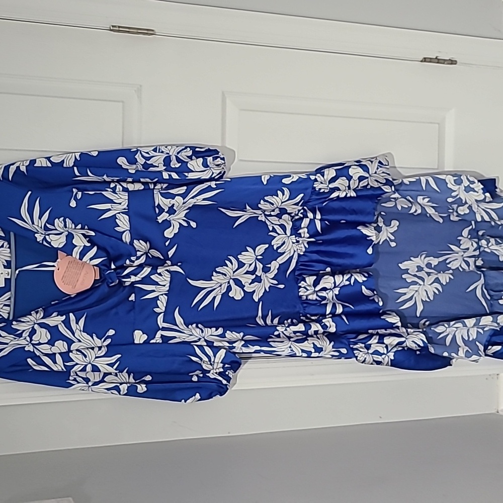 NWT Alexis blue and white dress size small